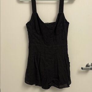 Lulu's Elegant Black Lace Romper